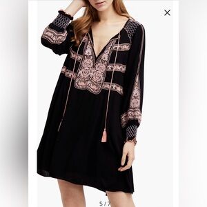 FREE PEOPLE Wind Willow Embroidered Minidress Size Small
